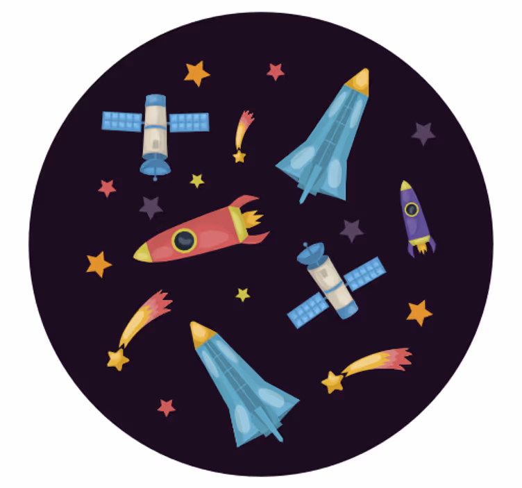 Roleta do detskej izby s vesmírnymi raketami a planétami - Tenstickers