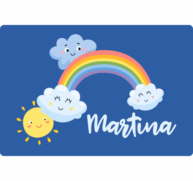 Roleta do detskej izby s oblakmi a dúhou s menom - Tenstickers