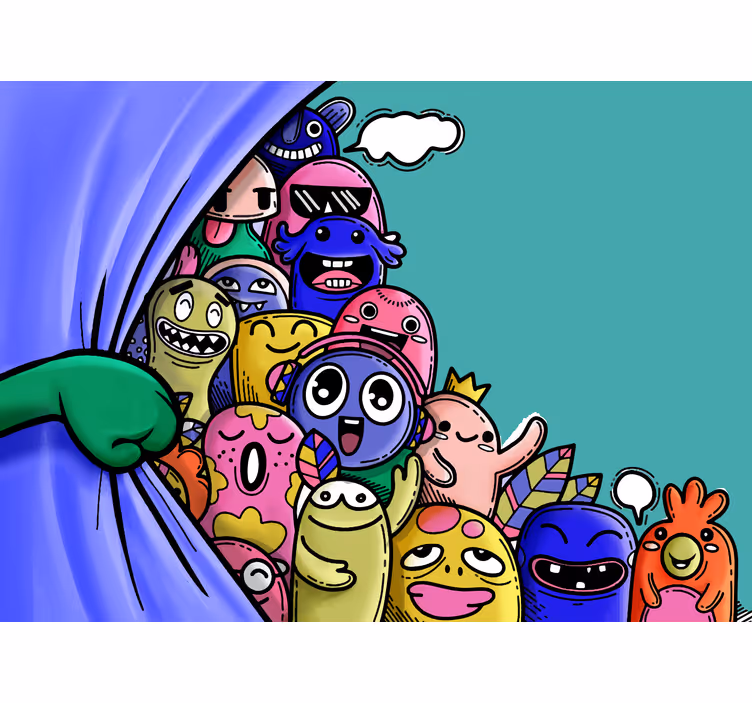 Roleta do detskej izby so zábavnými monštrami - Tenstickers