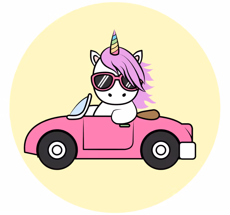 Roleta do detskej izby s cool jednorožcom za volantom - Tenstickers