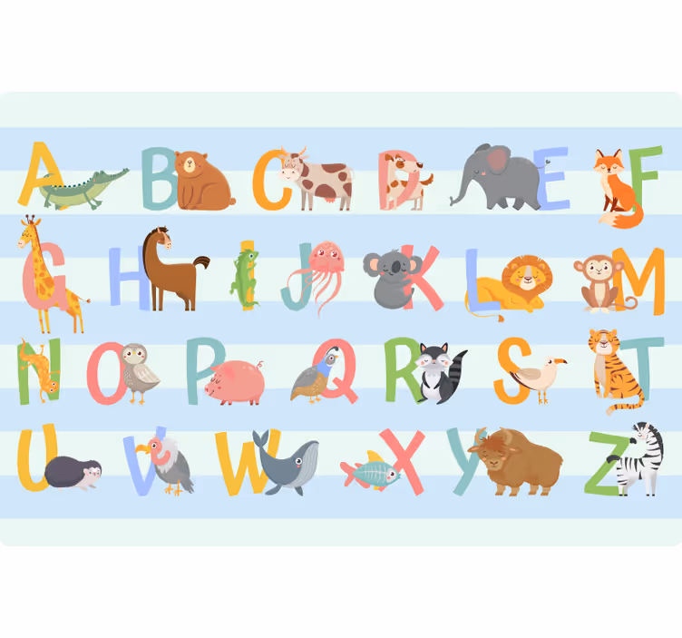 Roleta do detskej izby abeceda s postavičkami - Tenstickers