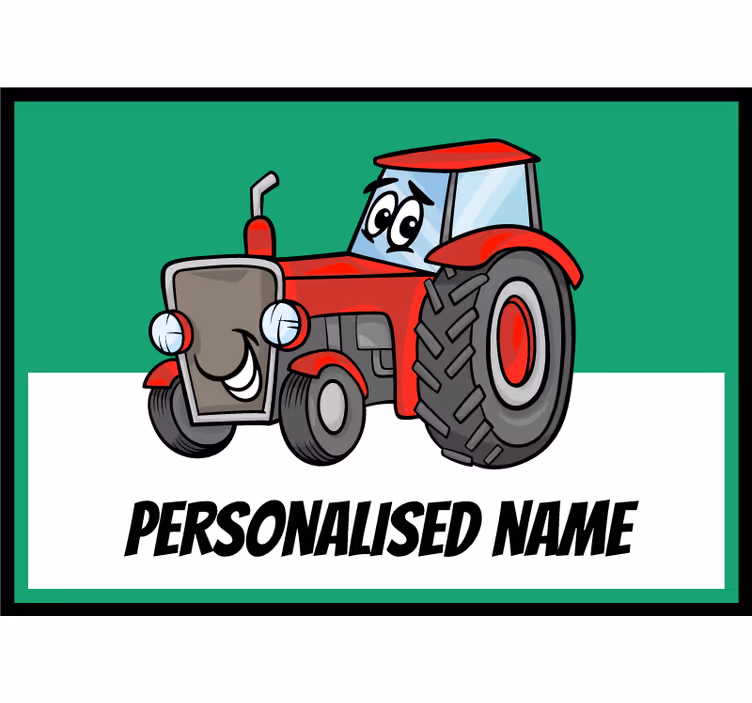 Roleta do detskej izby s personalizovaným červeným traktorom - Tenstickers