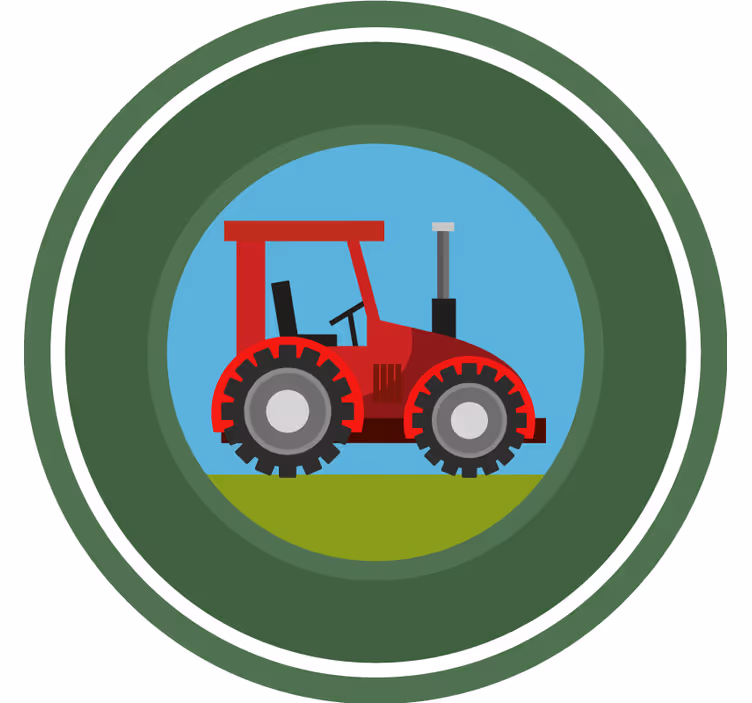 Roleta do detskej izby zelený kruhový traktor - Tenstickers