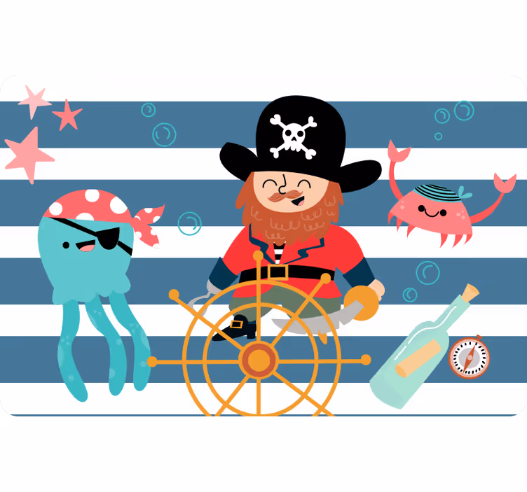 Roleta do detskej izby s pirátskou mapou pokladov - Tenstickers