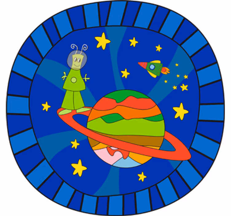Roleta do detskej izby zelený mimozemský vinyl - Tenstickers