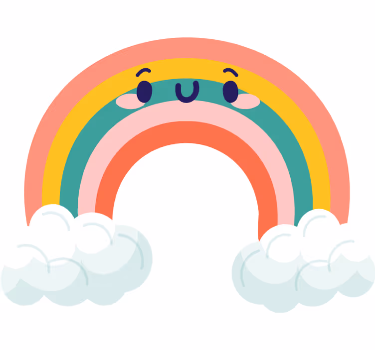 Roleta do detskej izby s usmievavými obláčikmi a dúhou - Tenstickers