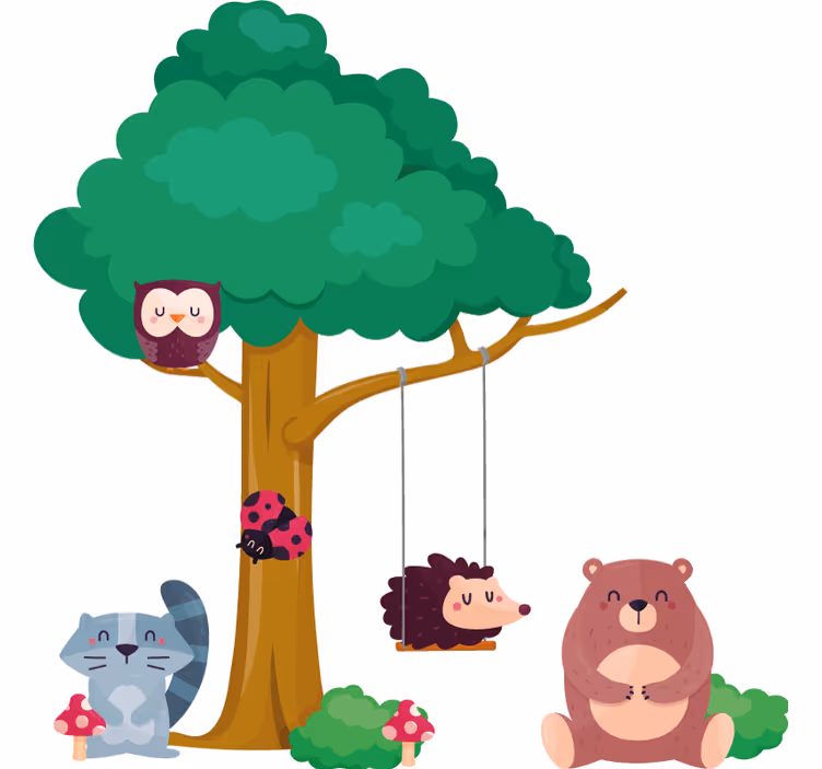 Roleta do detskej izby so zvieratkami pri hojdačke - Tenstickers