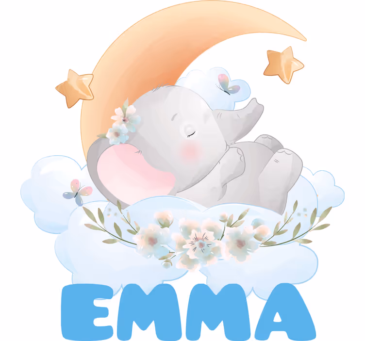 Roleta do detskej izby s roztomilým slonom a menom - Tenstickers