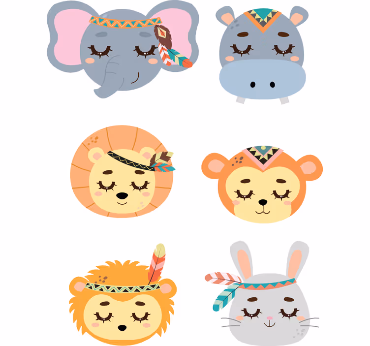 Roleta do detskej izby žltých a sivých zvierat v džungli - Tenstickers