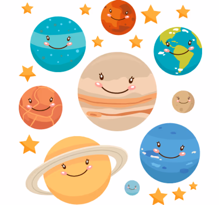 Roleta do detskej izby s nálepkami slnečnej sústavy - Tenstickers