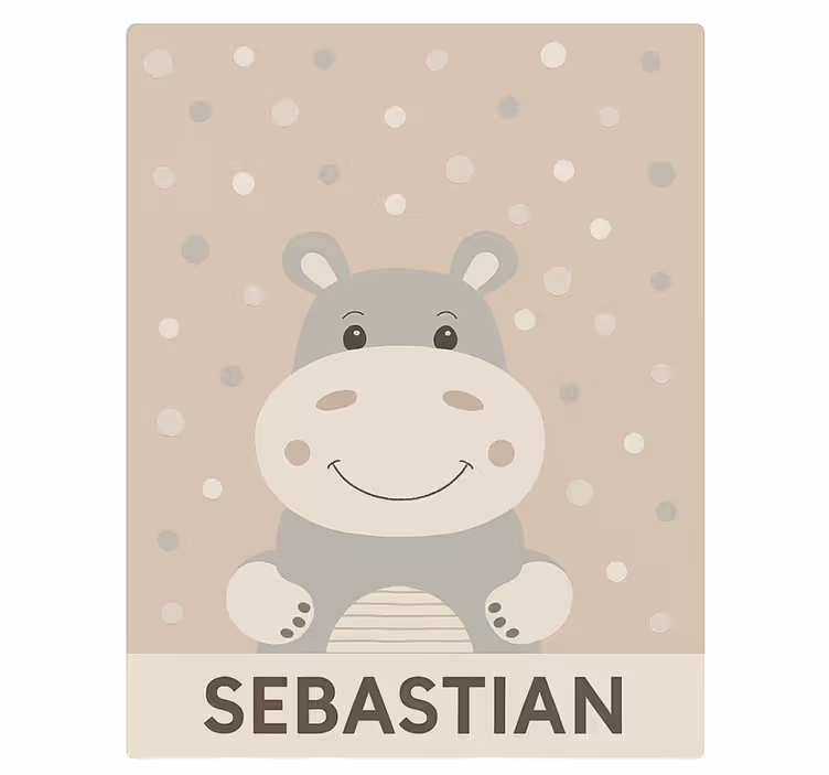Roleta do detskej izby s béžovým hrochom - Tenstickers