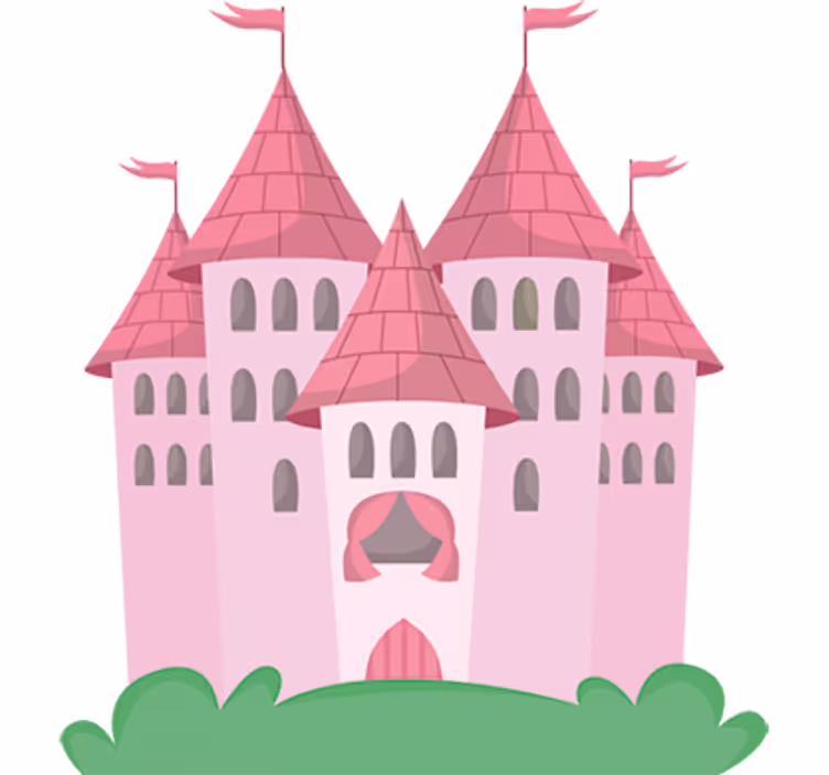 Roleta do detskej izby rúžový zámok - Tenstickers