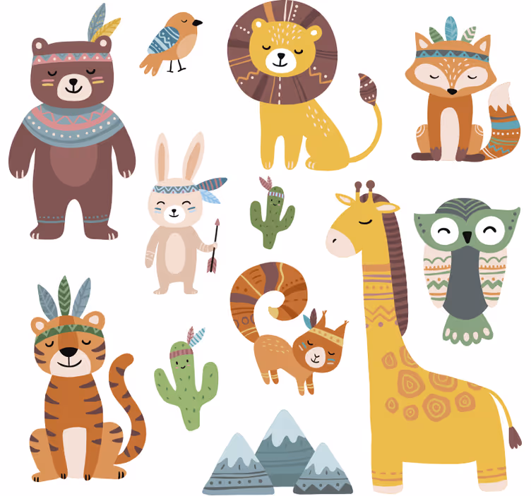 Roleta do detskej izby so zábavnými zvieratkami - Tenstickers