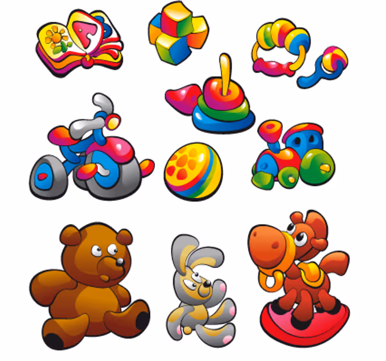 Roleta do detskej izby kolekcia nálepiek s hračkami - Tenstickers