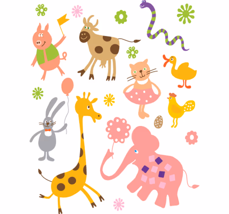 Roleta do detskej izby so zvieracími nálepkami - Tenstickers
