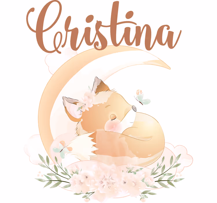 Roleta do detskej izby roztomilá líška pre dievča s menom - Tenstickers