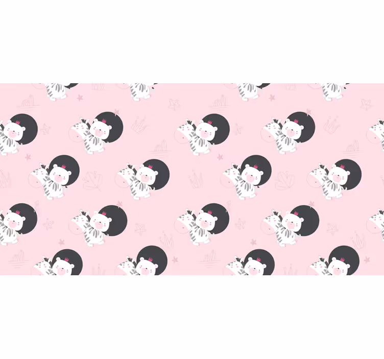 Roleta do detskej izby s nábytkom zebra a medveď - Tenstickers