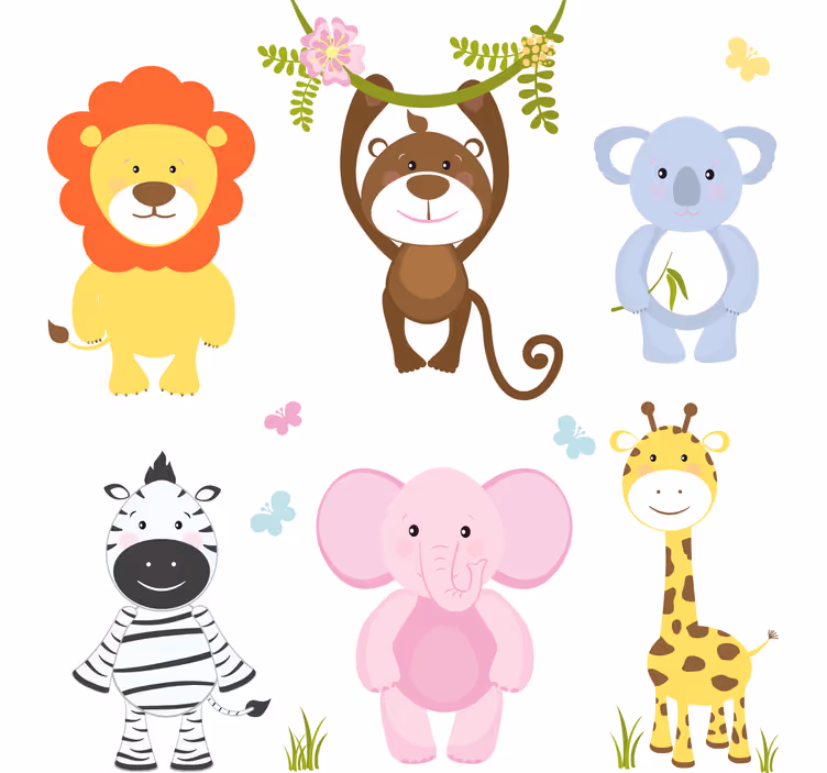 Roleta do detskej izby farebné zvieratká - Tenstickers