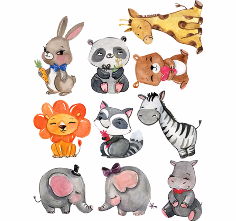 Roleta do detskej izby s nálepkami zvierat z džungle - Tenstickers