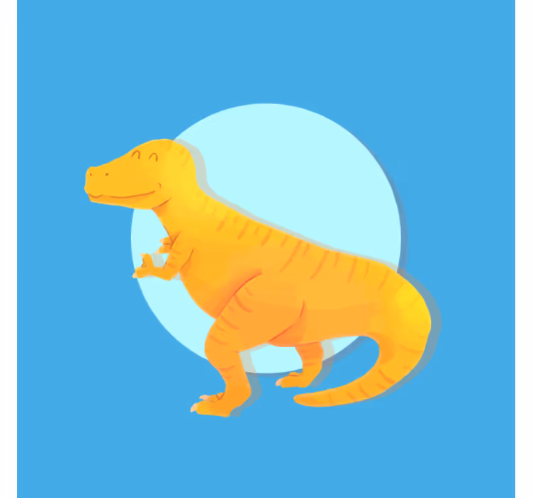 Roleta do detskej izby žltý t-rex z nordického dizajnu - Tenstickers