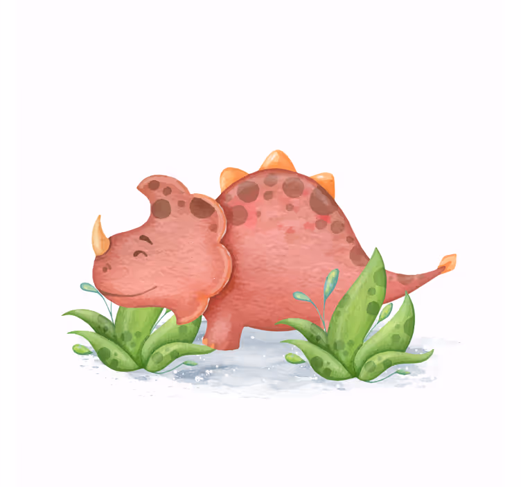 Roleta do detskej izby severský dinosaurus červené rohy - Tenstickers