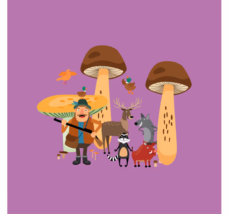 Roleta do detskej izby sovičky v houbovom lese - Tenstickers