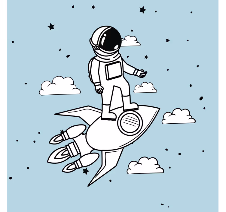 Roleta do detskej izby s raketou a hviezdami - Tenstickers