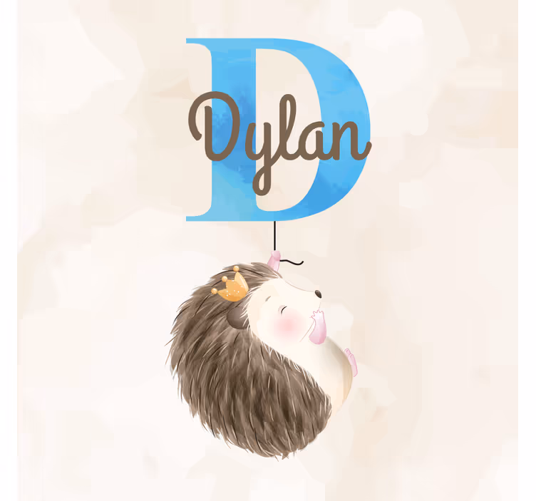 Roleta do detskej izby s roztomilým ježkom a menom - Tenstickers
