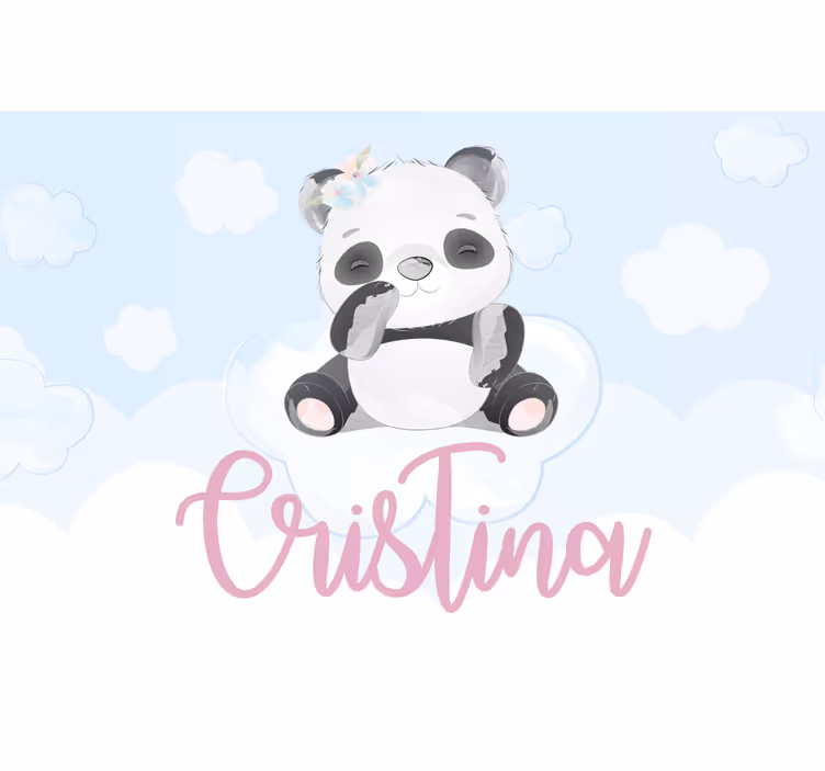 Roleta do detskej izby roztomilá panda pre dievča s menom - Tenstickers