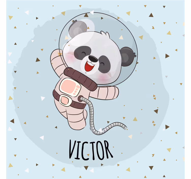 Roleta do detskej izby roztomilá panda pre chlapca s menom - Tenstickers