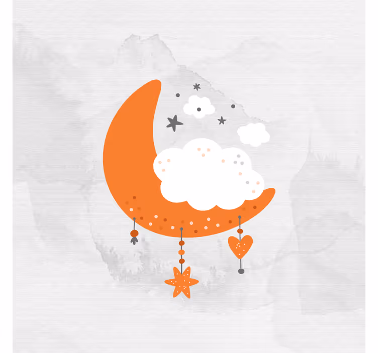 Roleta do detskej izby minimalistický mesiac a oblaky - Tenstickers