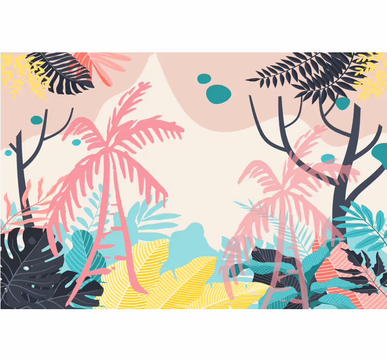 Roleta do detskej izby s palmami v boho štýle - Tenstickers