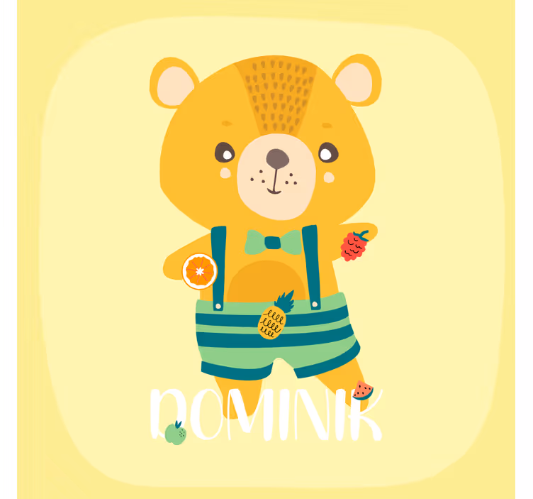 Roleta do detskej izby s menom medvedíka - Tenstickers
