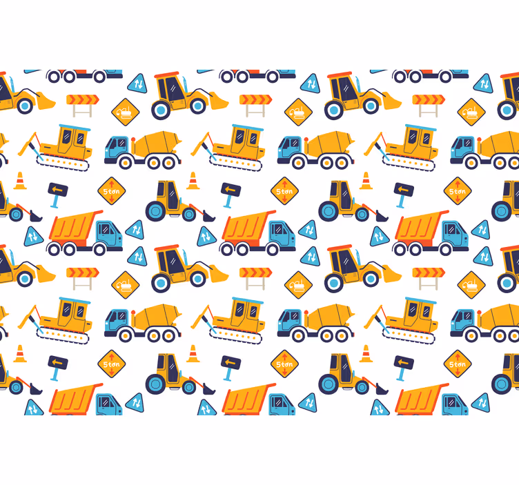 Roleta do detskej izby s kreslenou stavebnou témou - Tenstickers