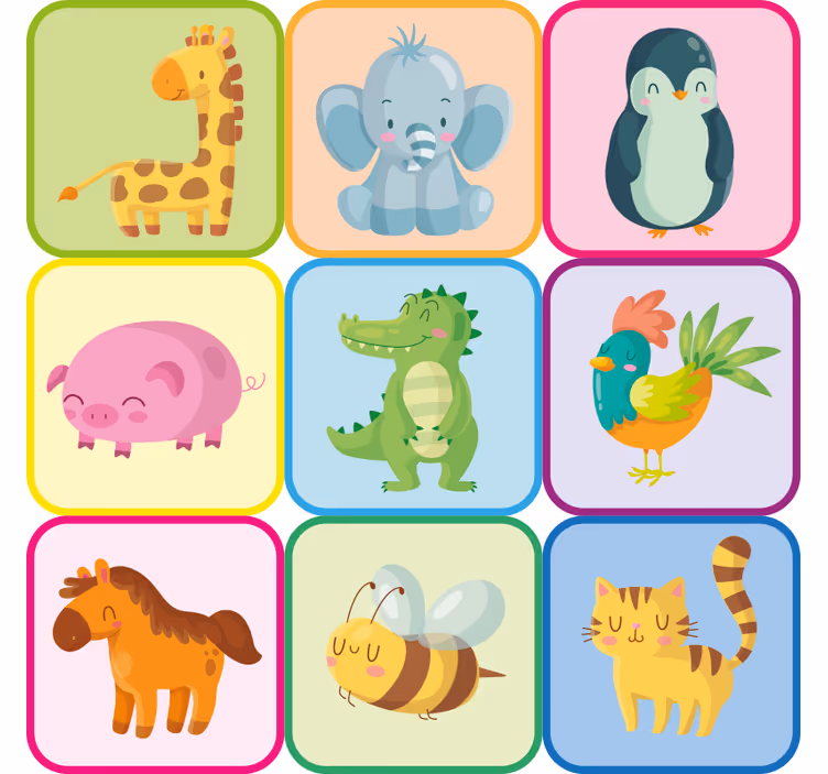 Roleta do detskej izby so zvieratkami na nábytok - Tenstickers