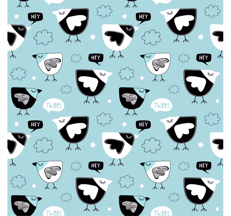 Roleta do detskej izby s čiernym vzorom kuriatka - Tenstickers