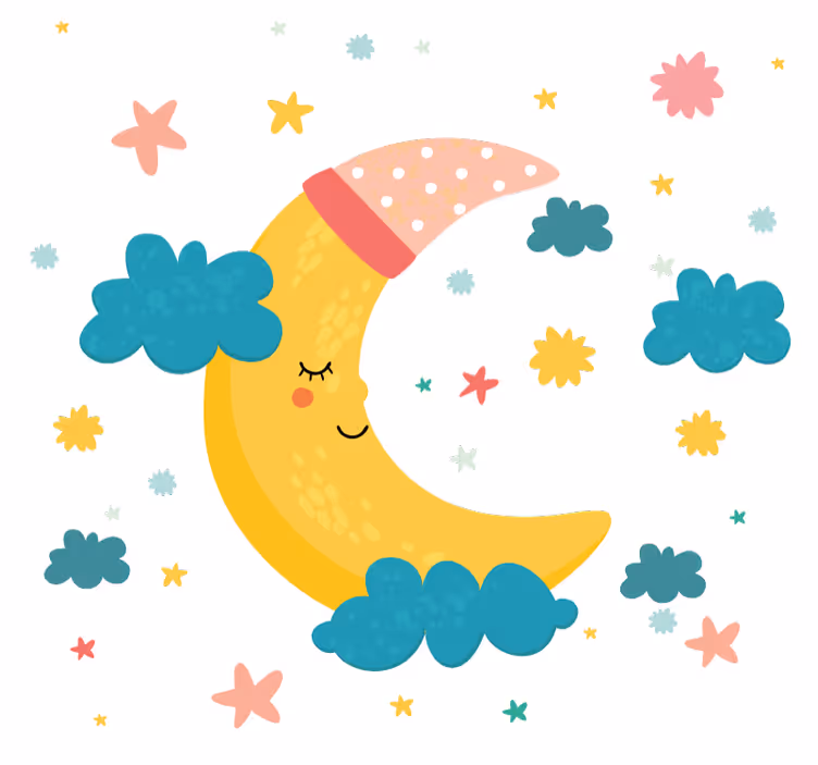 Roleta do detskej izby s pohodlnými mesiacmi a hviezdami - Tenstickers