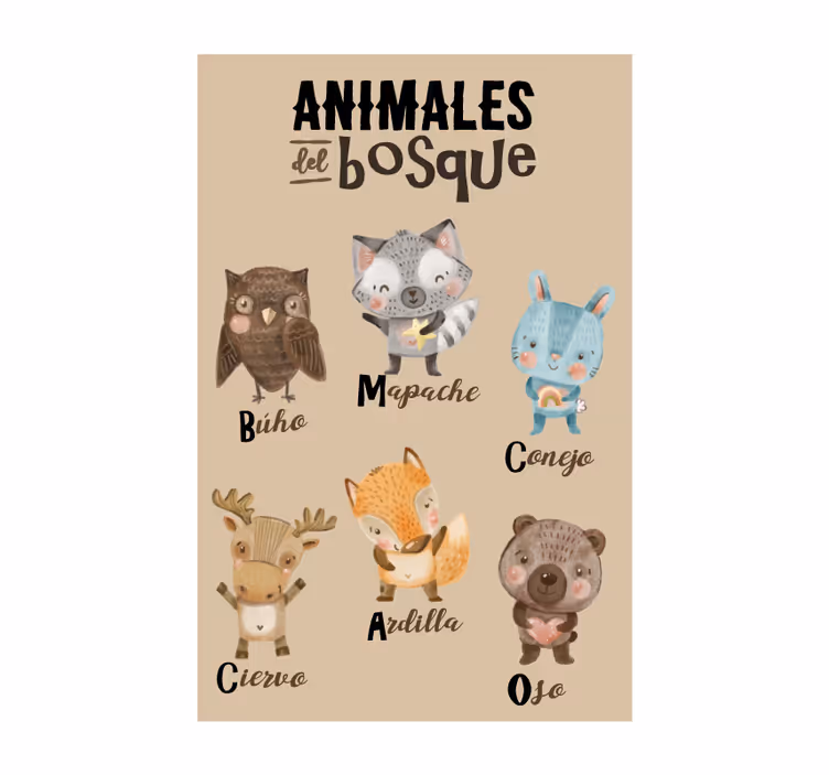 Roleta do detskej izby lesné zvieratká - Tenstickers