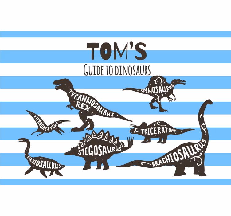 Roleta do detskej izby s menami dinosaurov - Tenstickers