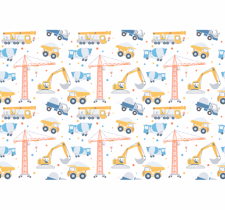 Roleta do detskej izby s pastelovými stavebnými vozidlami - Tenstickers