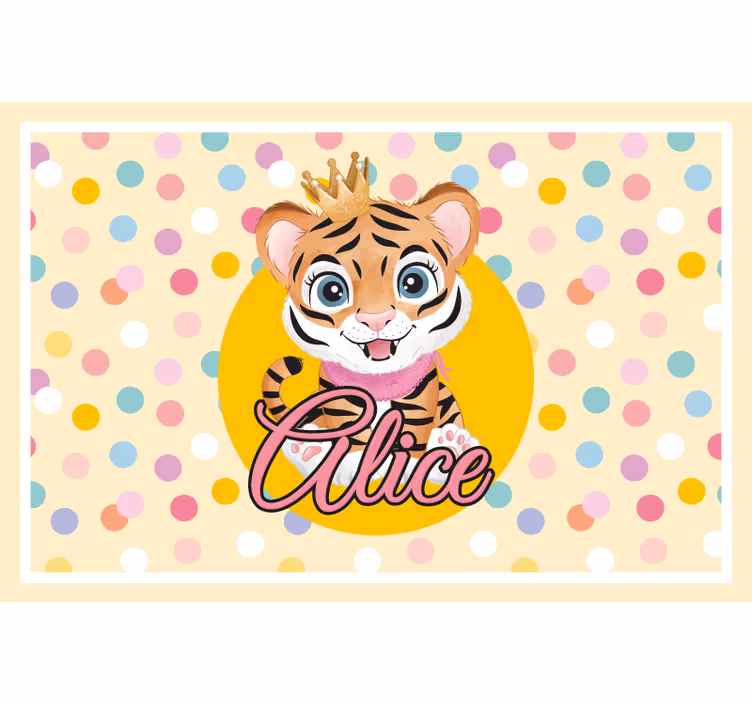 Roleta do detskej izby roztomilý tiger pre dievča s menom - Tenstickers