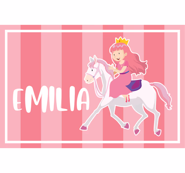 Roleta do detskej izby ružová princezná na bielom koni - Tenstickers