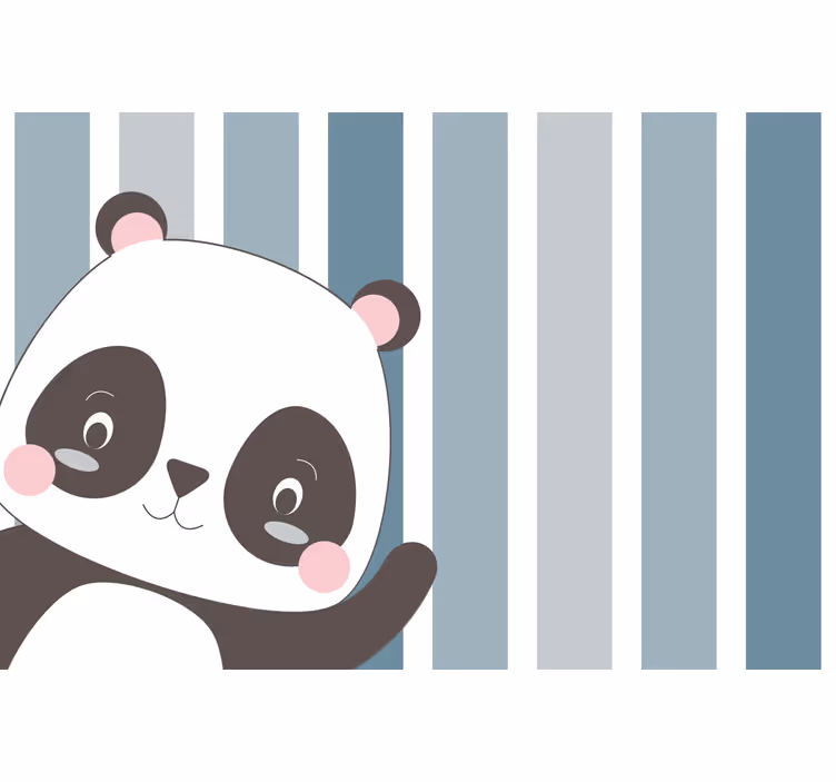 Roleta do detskej izby s pozadím šťastného pandy v prúžkoch - Tenstickers