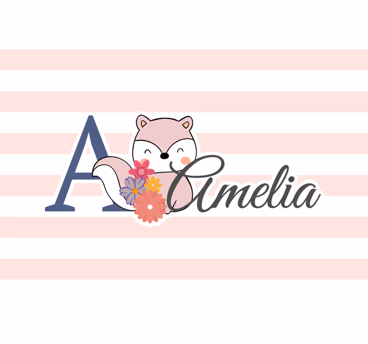 Roleta do detskej izby roztomilá veverička s menom - Tenstickers