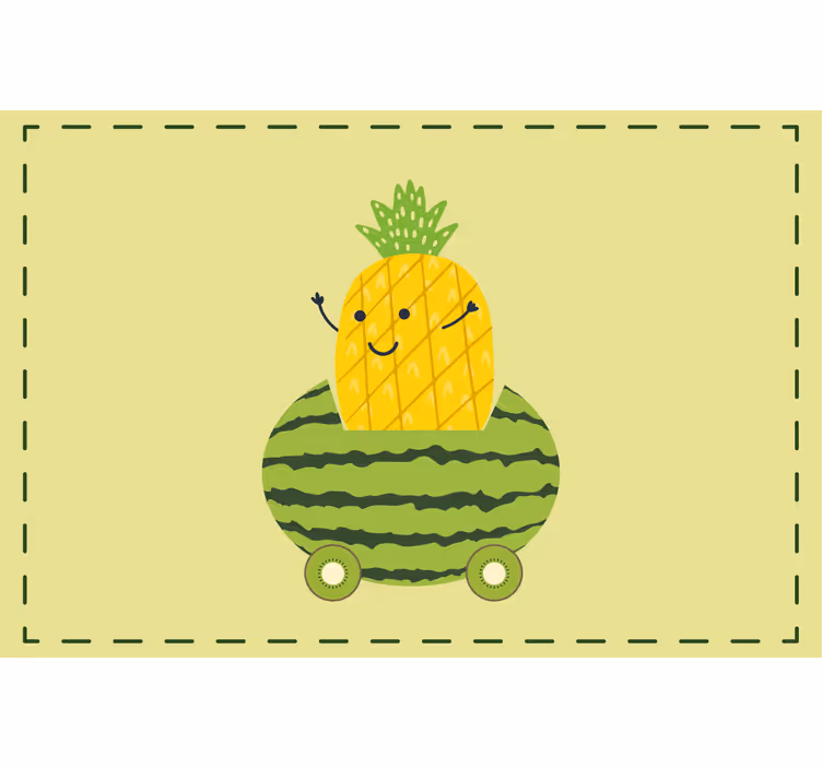 Roleta do detskej izby so zábavným ananásom v autách - Tenstickers
