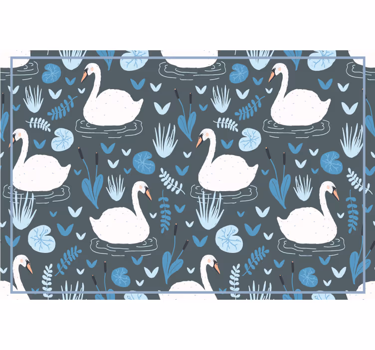 Roleta do detskej izby s elegantným bielym labuťovým vzorom - Tenstickers