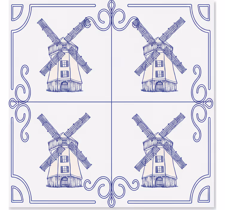 Roleta do kuchyne štyri mlyny dizajn - Tenstickers