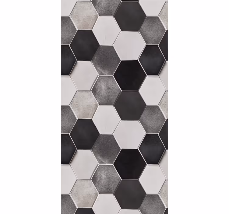 Roleta do kuchyne sivé hexagóny - Tenstickers