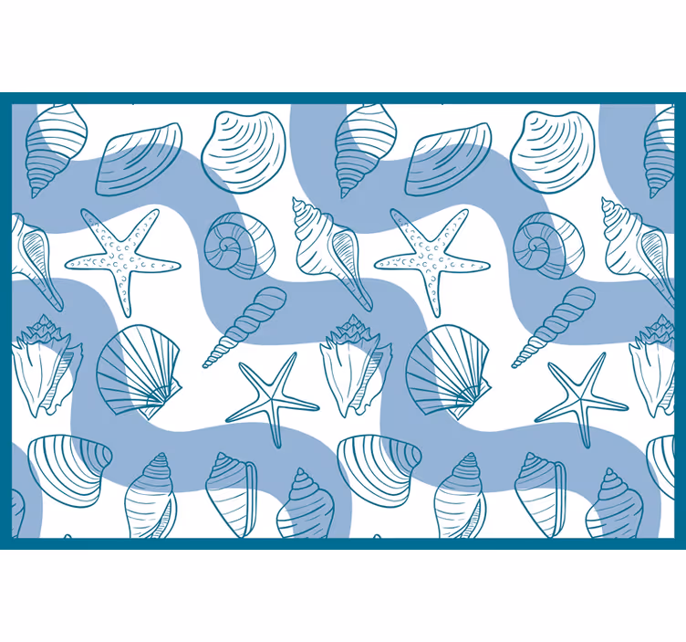 Modrá roleta s motívom mušlí - Tenstickers