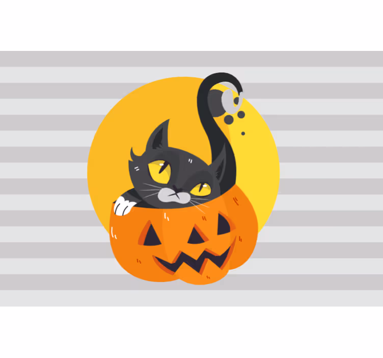 Sivá roleta tekvice a Čierna mačka - Tenstickers